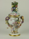 Appraisal: URN - Two part Meissen porcelain covered potpourri urn with