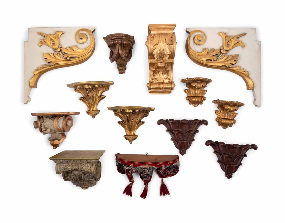 Appraisal: Eleven Wall Brackets Eleven Wall Brackets th Century of various