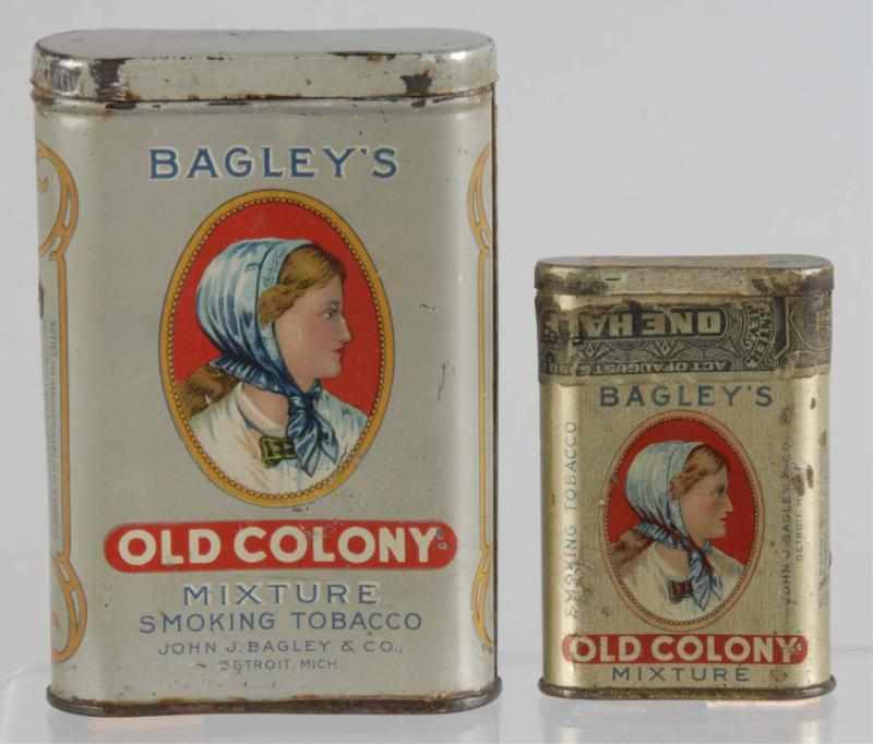 Appraisal: Lot of Bagley's Old Colony Tobacco Tins Description Smaller tin