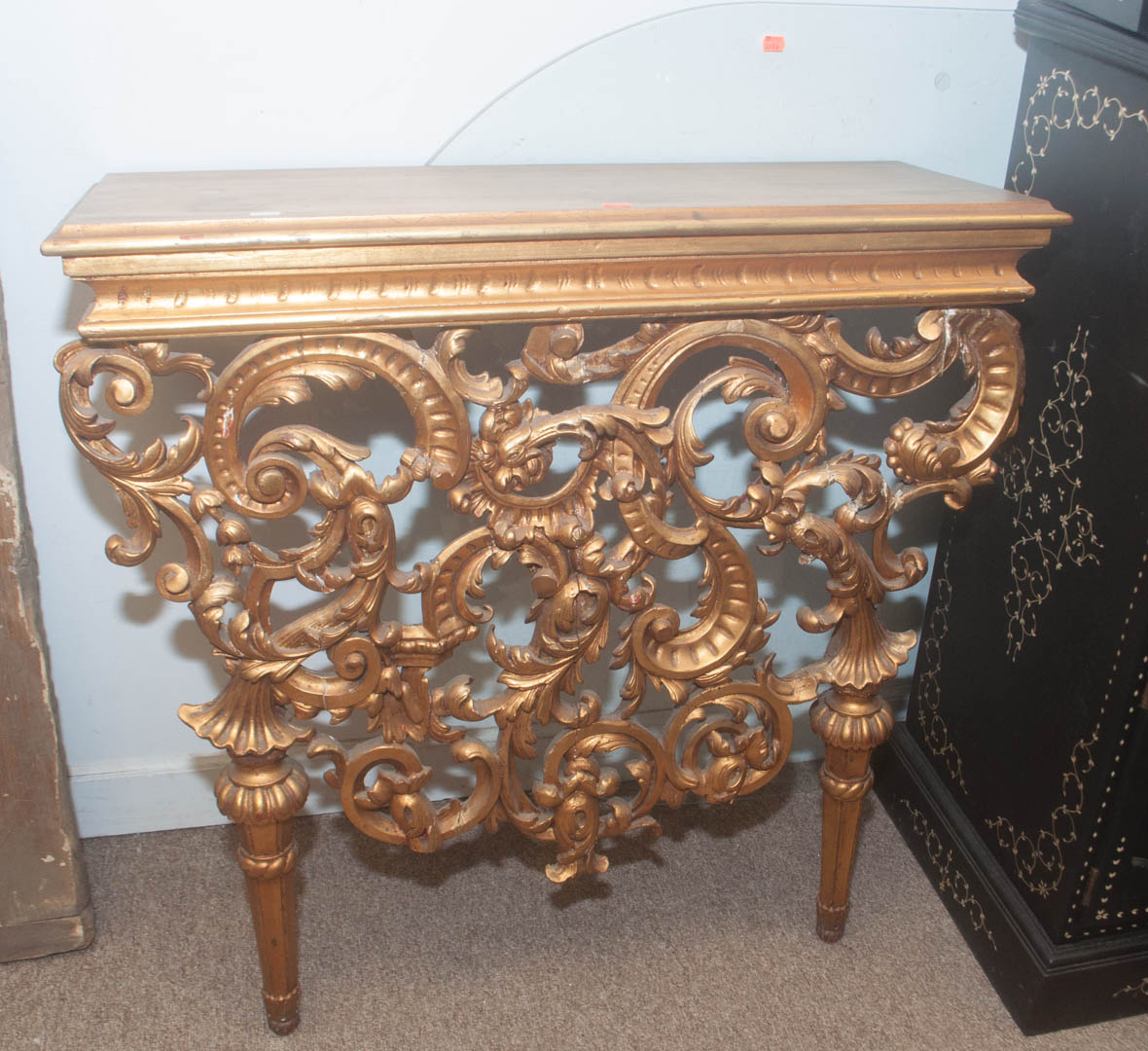 Appraisal: Giltwood console table as is Undernumber