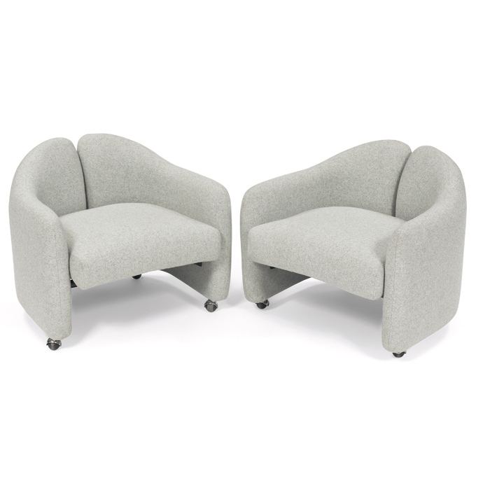 Appraisal: Eugenio Gerli ''Serie '' chairs pair by Tecno Italy low-back