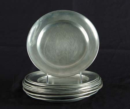 Appraisal: TEN PEWTER PLATES Continental th th C SIZES Range from