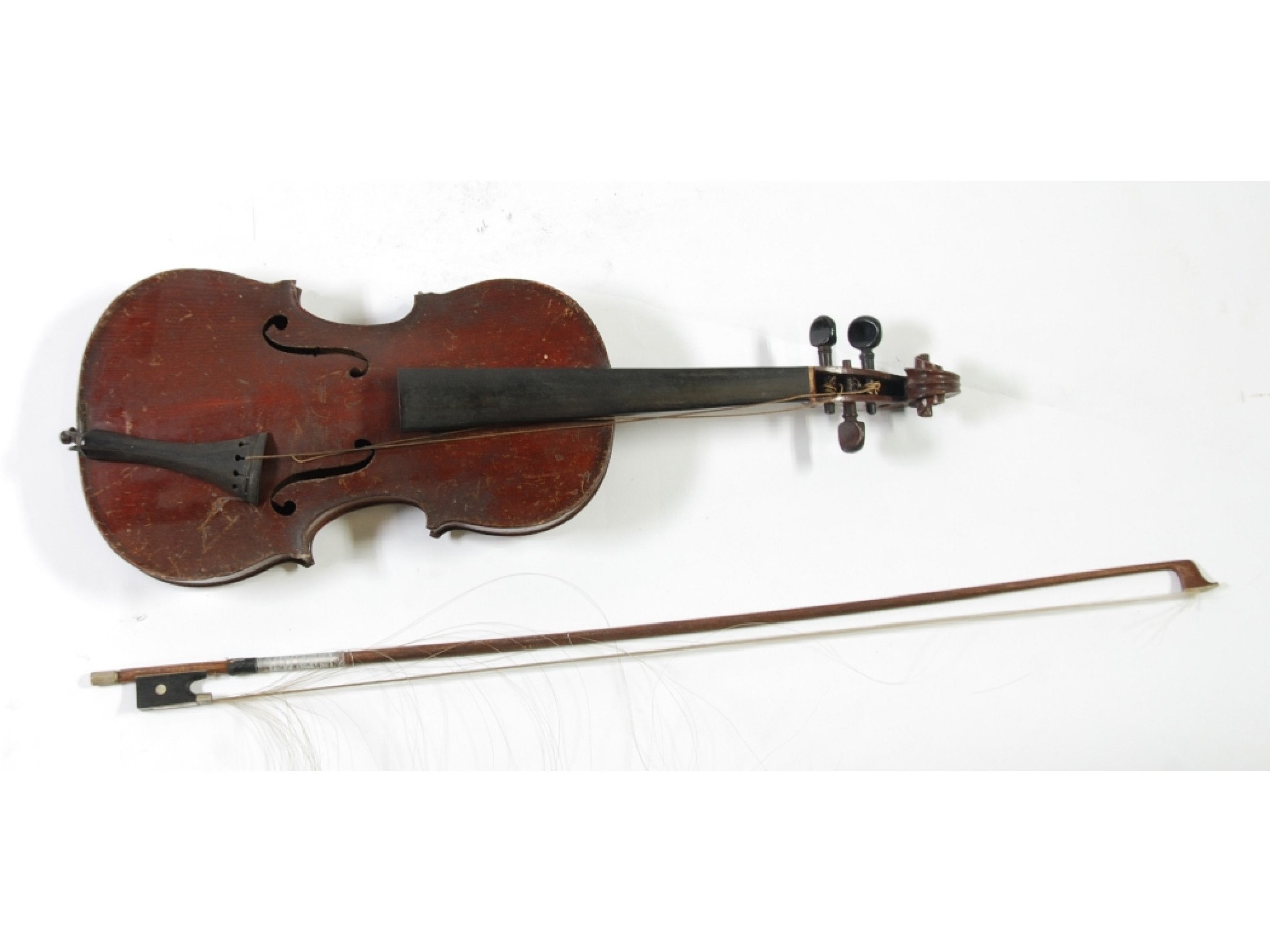 Appraisal: HALF SIZE VIOLIN printed label 'Michel Ange Garini' having one