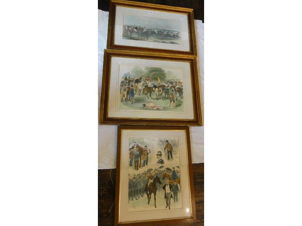 Appraisal: A collection of three hand coloured prints of th and