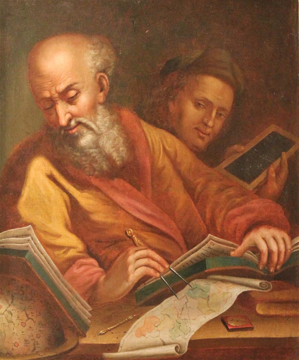 Appraisal: ITALIAN SCHOOL TH TH CENTURY GALILEO Oil on canvas x