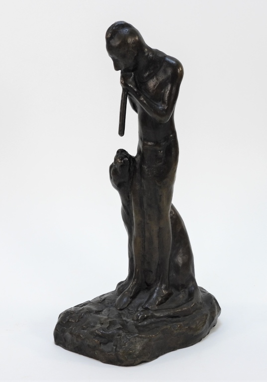 Appraisal: EDWIN WILLARD DEMING FLUTE PLAYER BRONZE SCULPTURE Connecticut New York