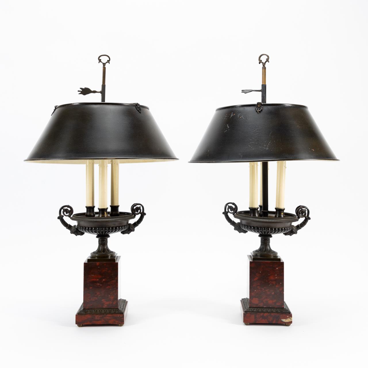 Appraisal: PR CHARLES X TAZZE MOUNTED AS TABLE LAMPS French th