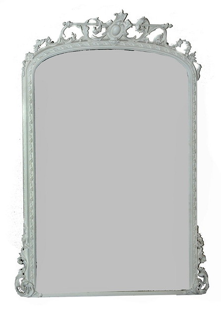 Appraisal: A LARGE VICTORIAN PAINTED OVERMANTEL MIRROR OF ARCH SHAPED FORM