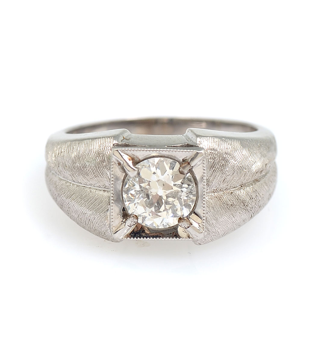 Appraisal: GENTS K CTW DIAMOND RING CT old European round cut