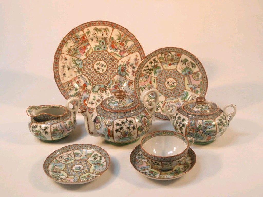 Appraisal: A Chinese famille rose tea service comprising tea pot sucre