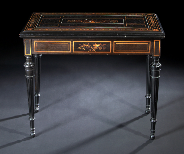 Appraisal: Napoleon III Ebonized Games Table third quarter th century the