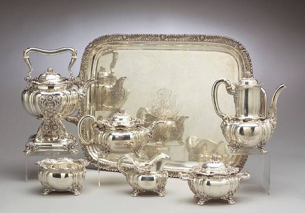 Appraisal: A sterling six piece tea and coffee set with matching