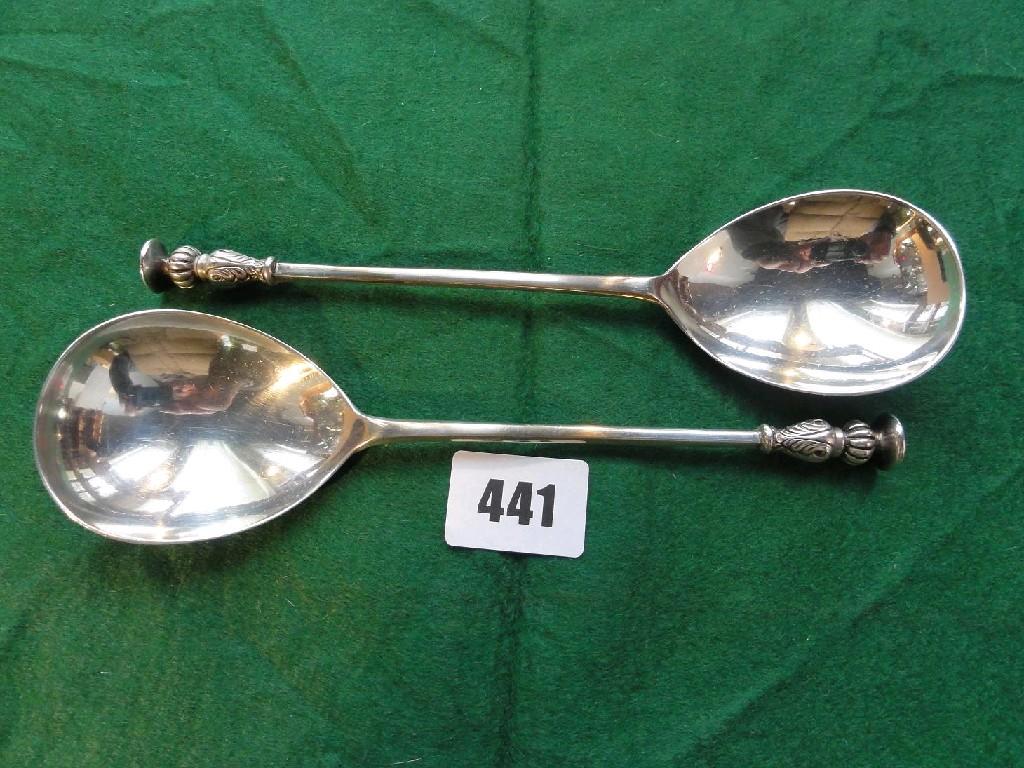 Appraisal: A pair of cased silver seal spoons London