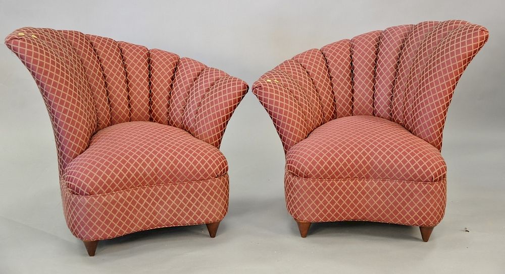 Appraisal: Pair of upholstered chairs ht in wd in Pair of