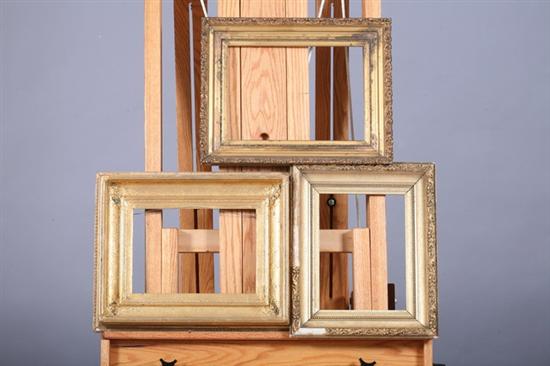 Appraisal: GROUP OF THREE FRAMES th century gilded and gessoed rectangular