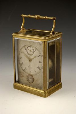 Appraisal: An early Swiss striking carriage clock silvered dial signed Bennett