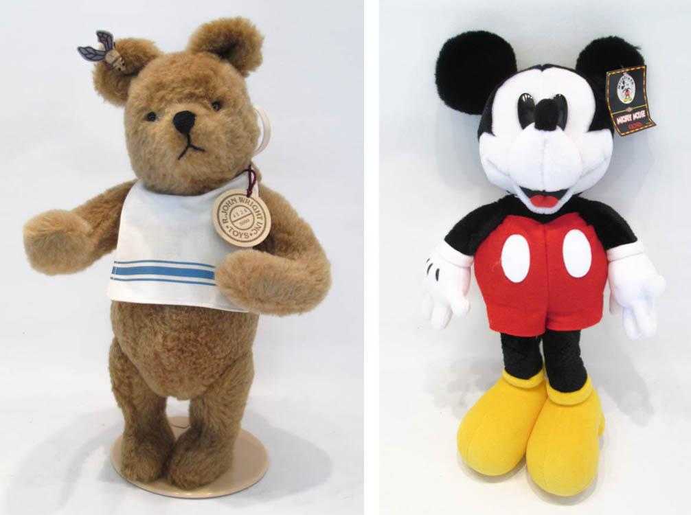 Appraisal: JOHN WRIGHT POOH BEAR AND GUND MICKEY MOUSE both in