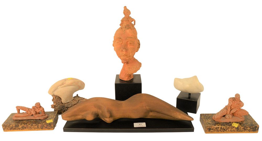 Appraisal: Six Piece Small Sculptural Group to include two Frank Eliscu