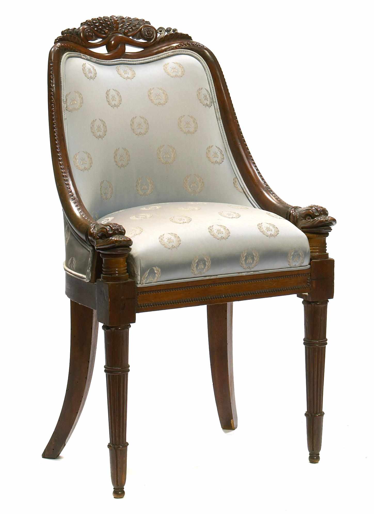 Appraisal: A Charles X carved mahogany side chair height in width