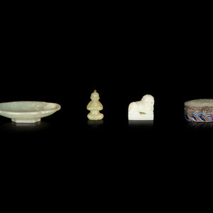 Appraisal: Four Chinese Hardstone Articles TH- TH CENTURY comprising a jade