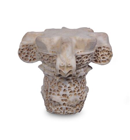 Appraisal: An antique Mediterranean carved marble capital of stylised four-lobed corinthian