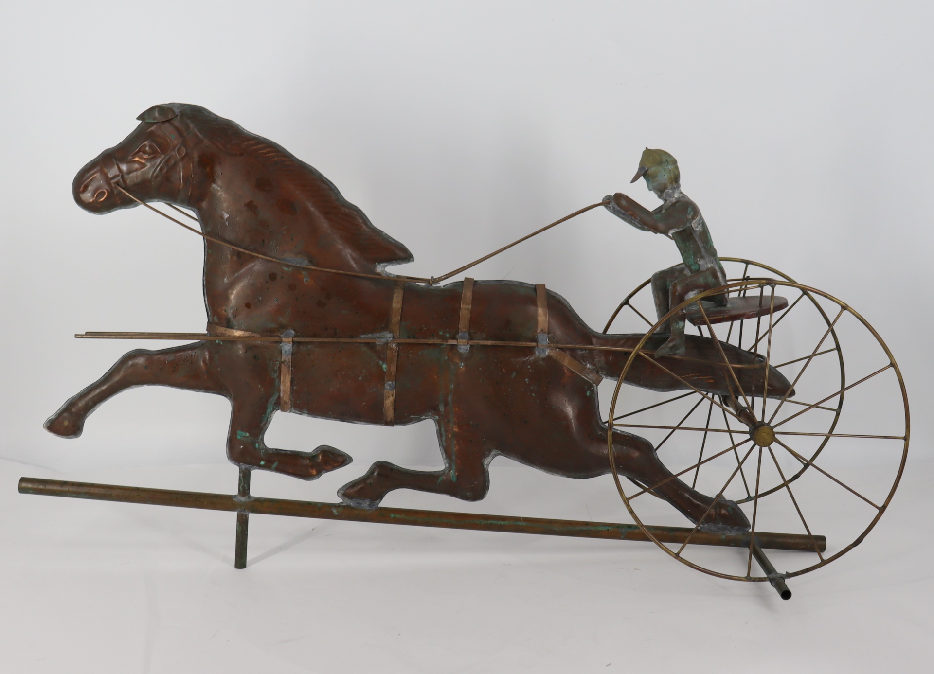 Appraisal: ANTIQUE SULKY AND JOCKEY WEATHERVANE From a Greenwich CT estate