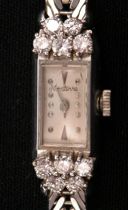 Appraisal: Monterre Ladies White Gold and Diamond Wristwatch White gold ladies