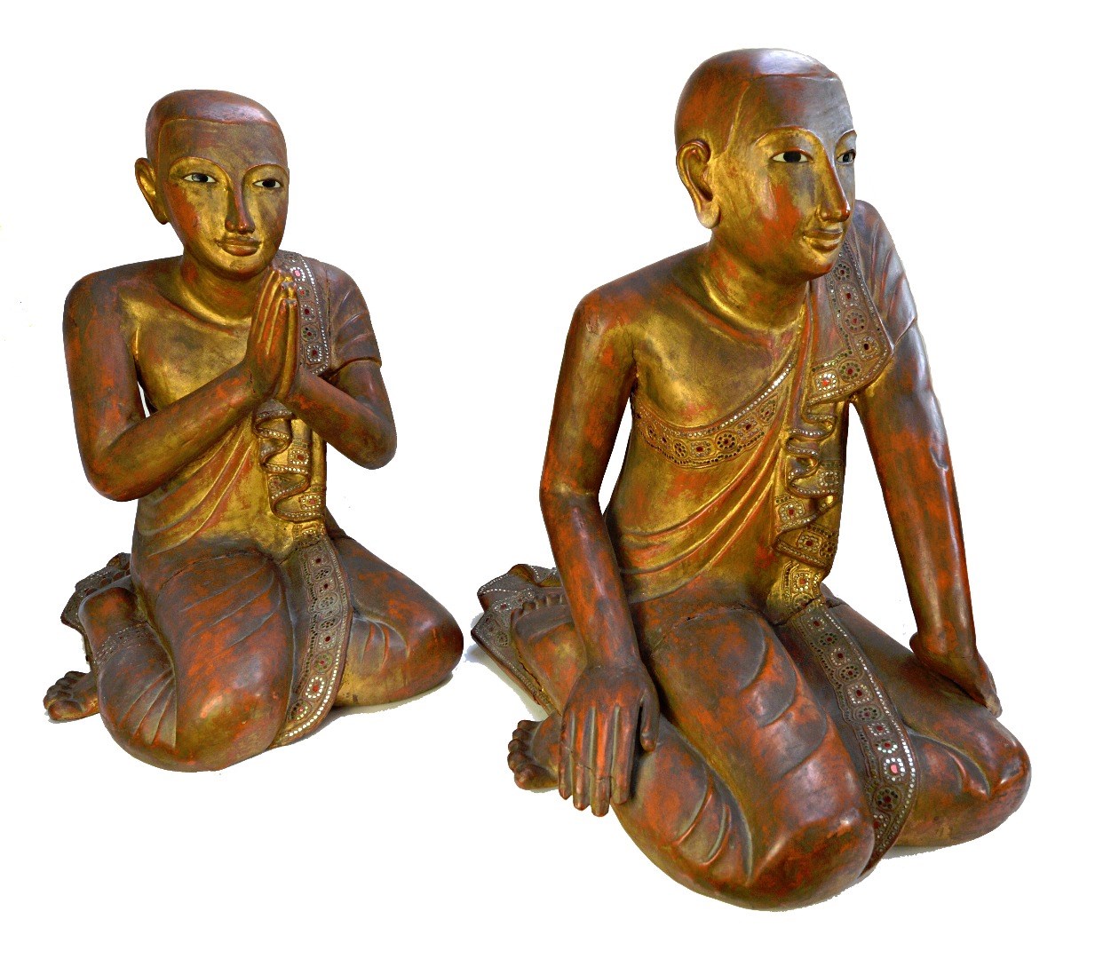 Appraisal: A pair of modern giltwood carved figures each depicting a