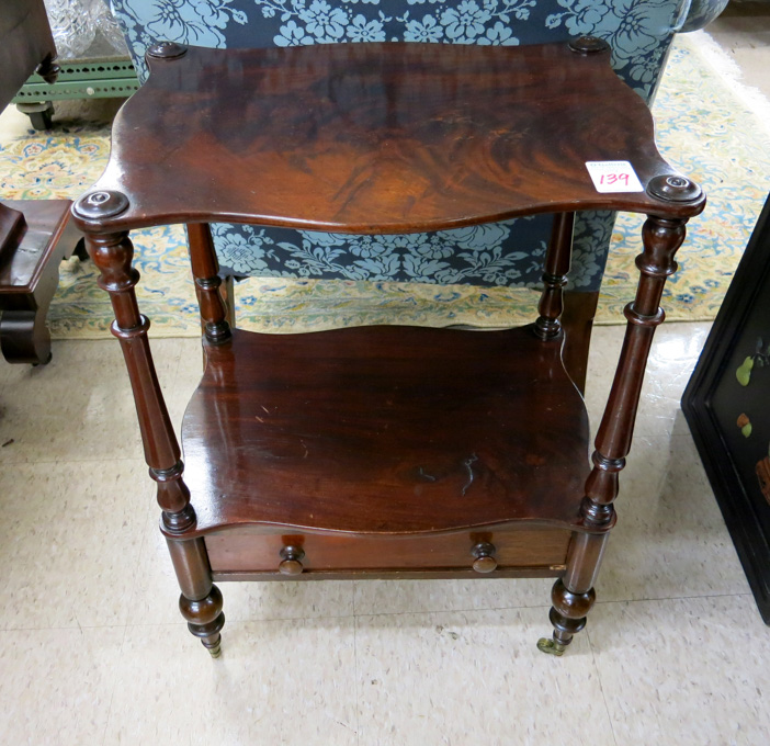 Appraisal: VICTORIAN TWO-TIER MAHOGANY OCCASIONAL TABLE American th century having two