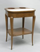 Appraisal: A Walnut Wash Table with Marble Top Section circa late