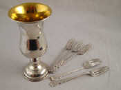 Appraisal: A set of five silver pastry forks Birmingham and a