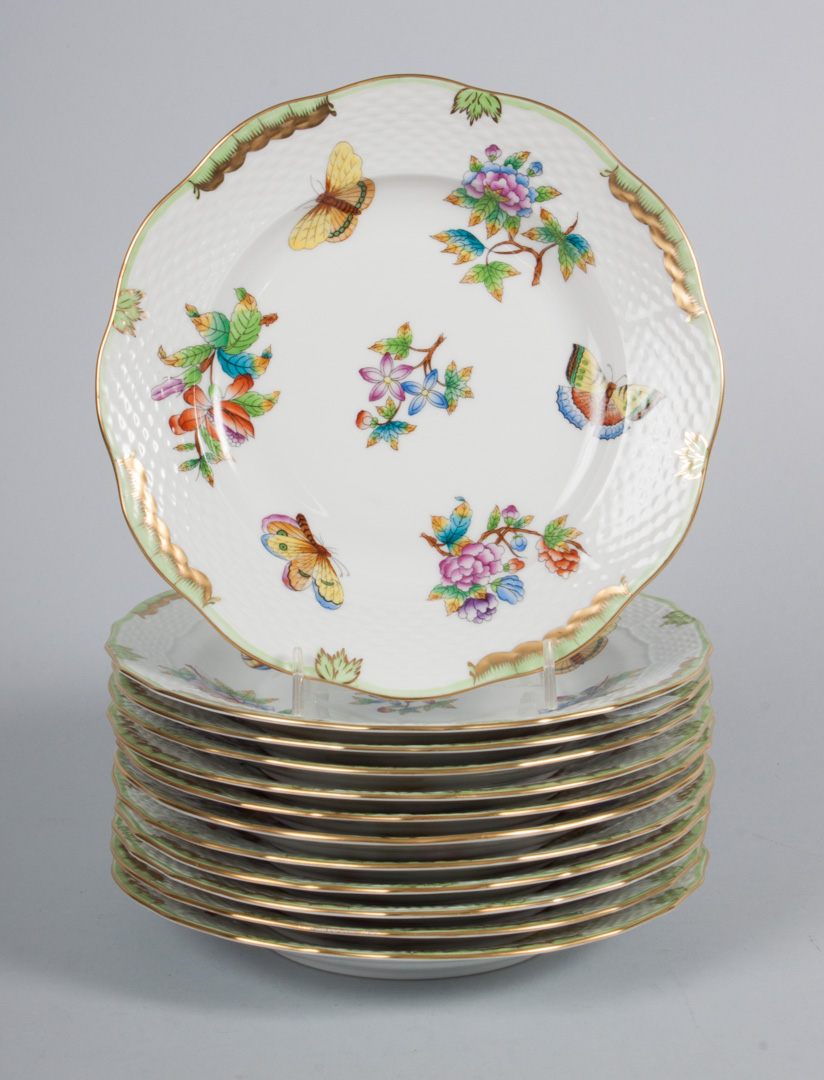 Appraisal: Herend porcelain luncheon plates in the Queen Victoria pattern in