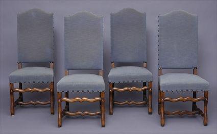 Appraisal: FOUR ITALIAN BAROQUE OAK SIDE CHAIRS x x in