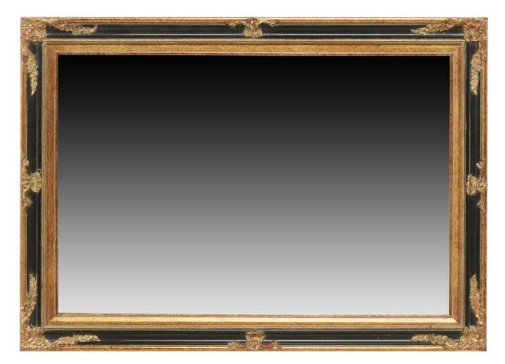 Appraisal: Rectangular parcel gilt framed mirror late th c with beveled