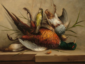 Appraisal: Bourguignon French th century- Still life of dead game birds