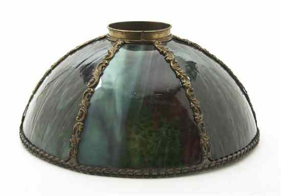 Appraisal: An American Slag Glass Lamp Shade the domed shade having