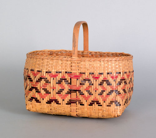 Appraisal: Cherokee river cane basket h dia