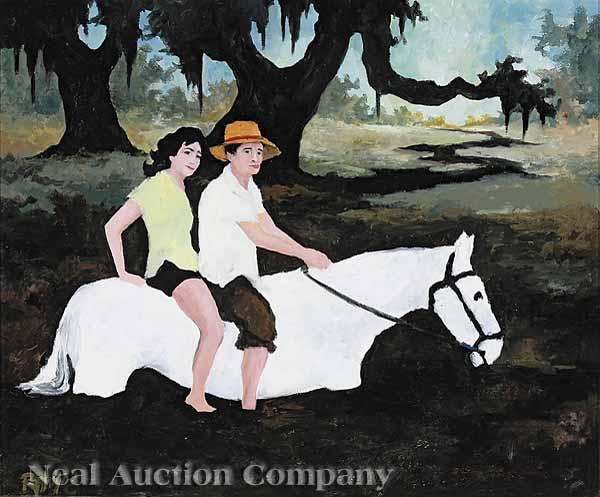 Appraisal: George Rodrigue American New Orleans b Walking in the Bayou