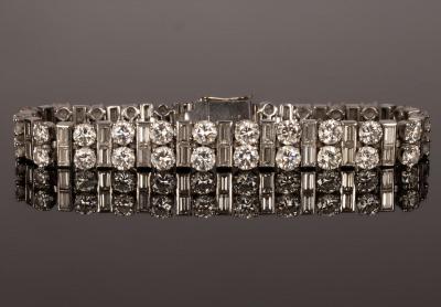 Appraisal: A mid th Century diamond bracelet by Cartier platinum set