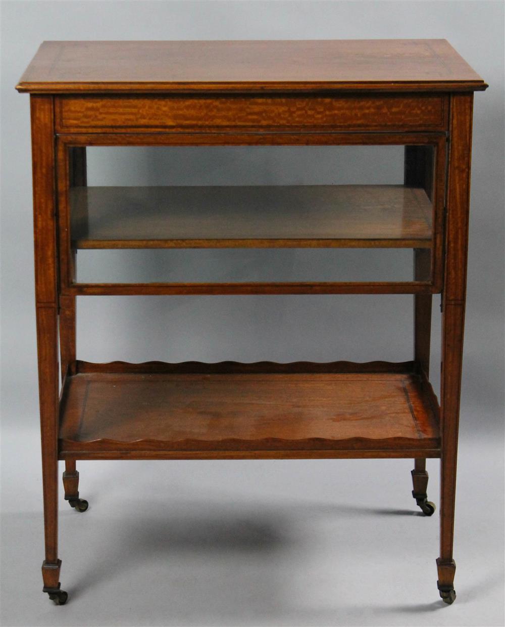 Appraisal: ENGLISH CLASSICAL STYLE MAHOGANY BAR AND TEA TROLLEY WITH FALL