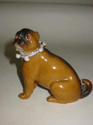 Appraisal: A CONTINENTAL PORCELAIN DOG FIGURE late th century modelled as