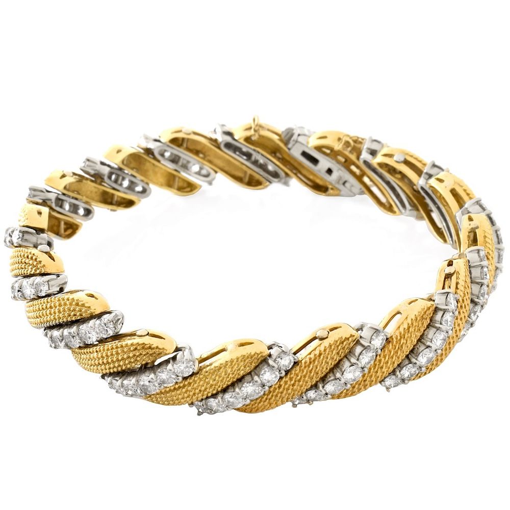 Appraisal: ct TW Diamond and K Gold Bracelet Vintage Approx Carat