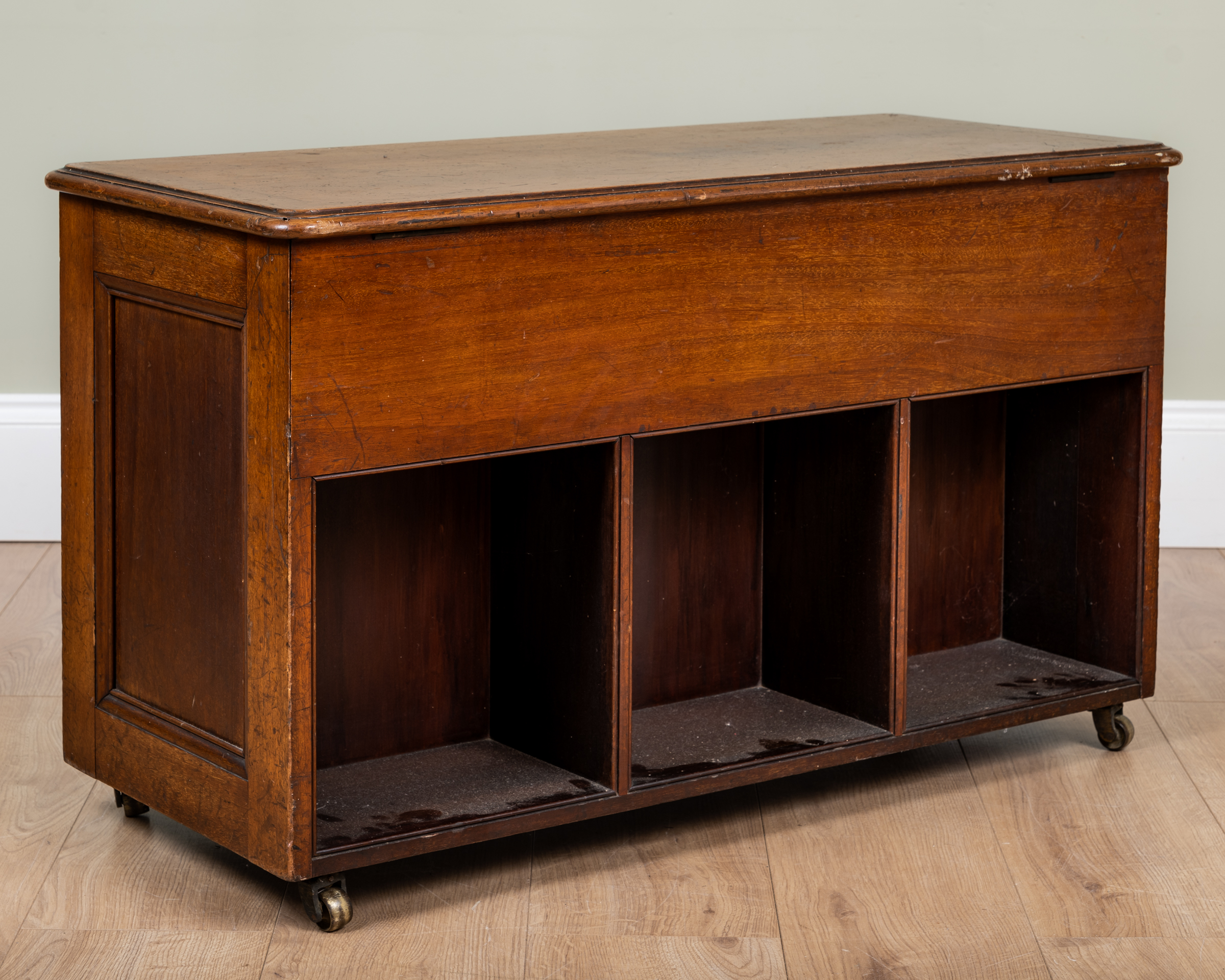 Appraisal: A Victorian mahogany boot room box and shoe locker with