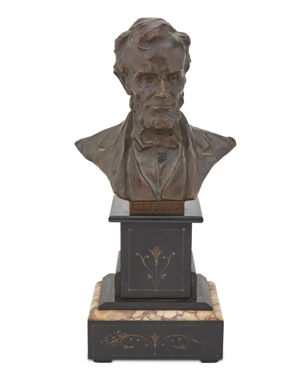 Appraisal: Hans M ller - Austrian Lincoln Patinated bronze on slate