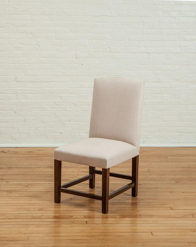 Appraisal: LINEN-UPHOLSTERED MAHOGANY SIDE CHAIR x x in The Collection of