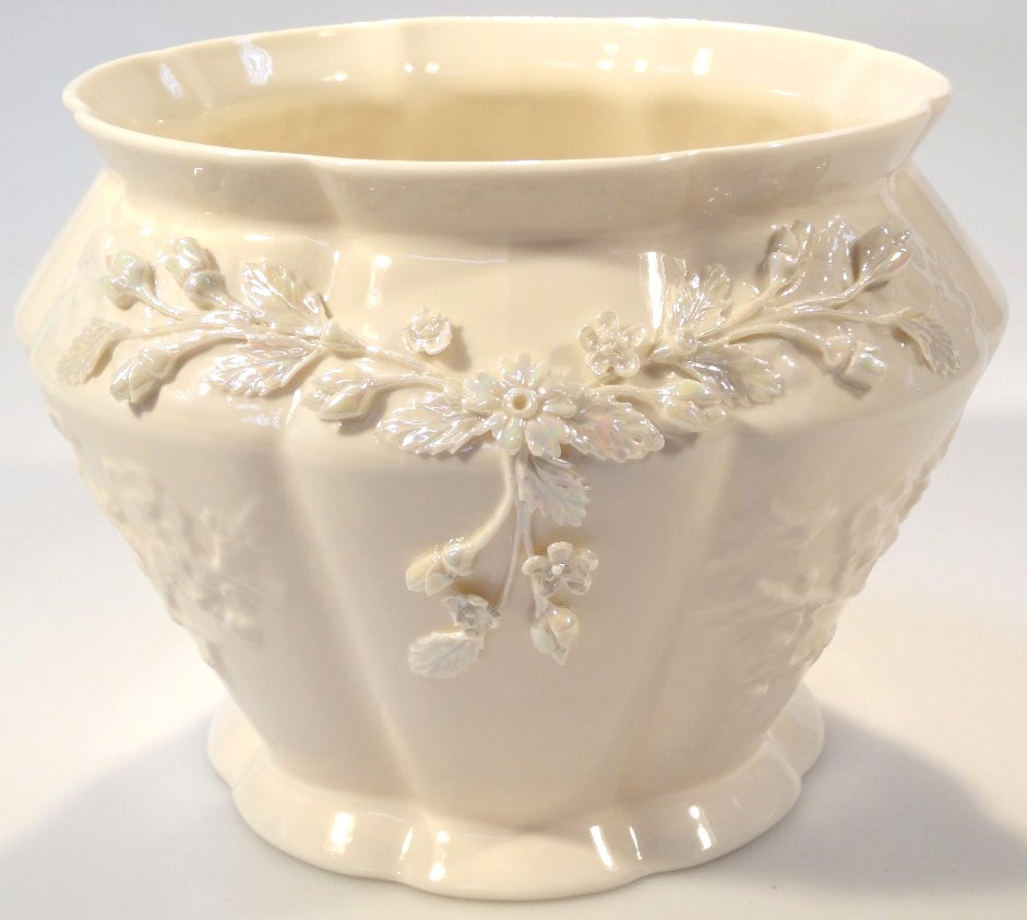 Appraisal: A Belleek Fine Parian china Collectors International Society Fawn flowerpot