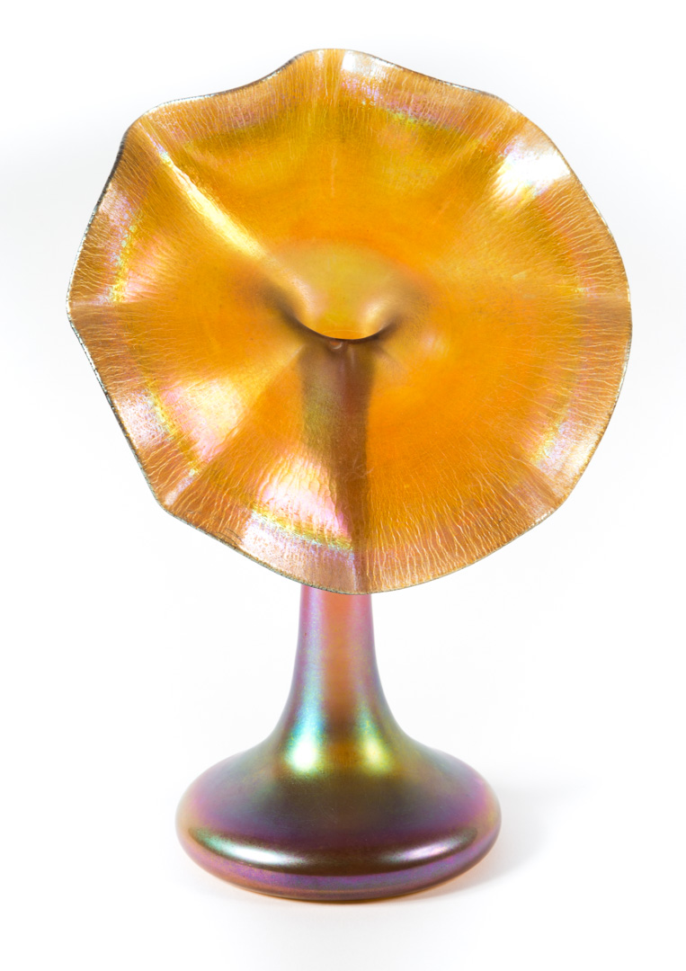 Appraisal: Steuben Aurene glass Jack-in-the-Pulpit vase first quarter- th century stamp