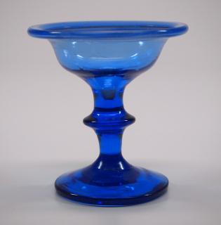 Appraisal: Free An early th century free-blown glass stemmed open salt