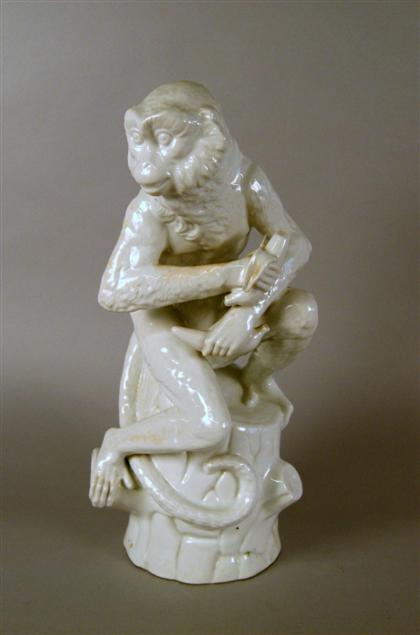 Appraisal: Royal Prussian white porcelain monkey th century H in Modeled