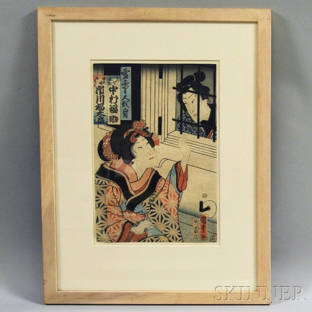 Appraisal: Woodblock Print Japan Toyokuni Utagawa - depicting a portrait of